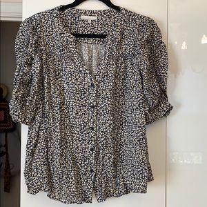 Skies are Blue Ditsy Floral Blouse 1X